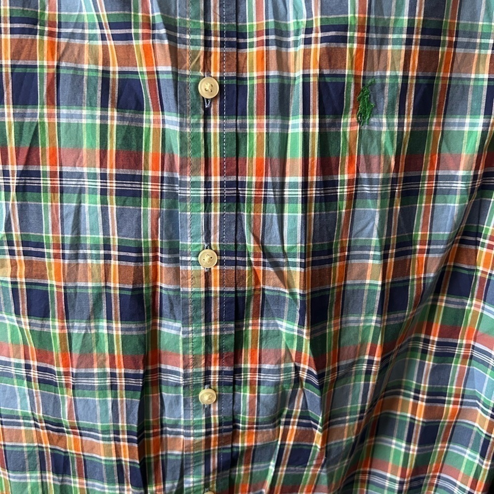 Ralph Lauren Button Up Shirt Youth XL 18-20 Plaid Boys Short Sleeve 100% Cotton - Picture 4 of 7